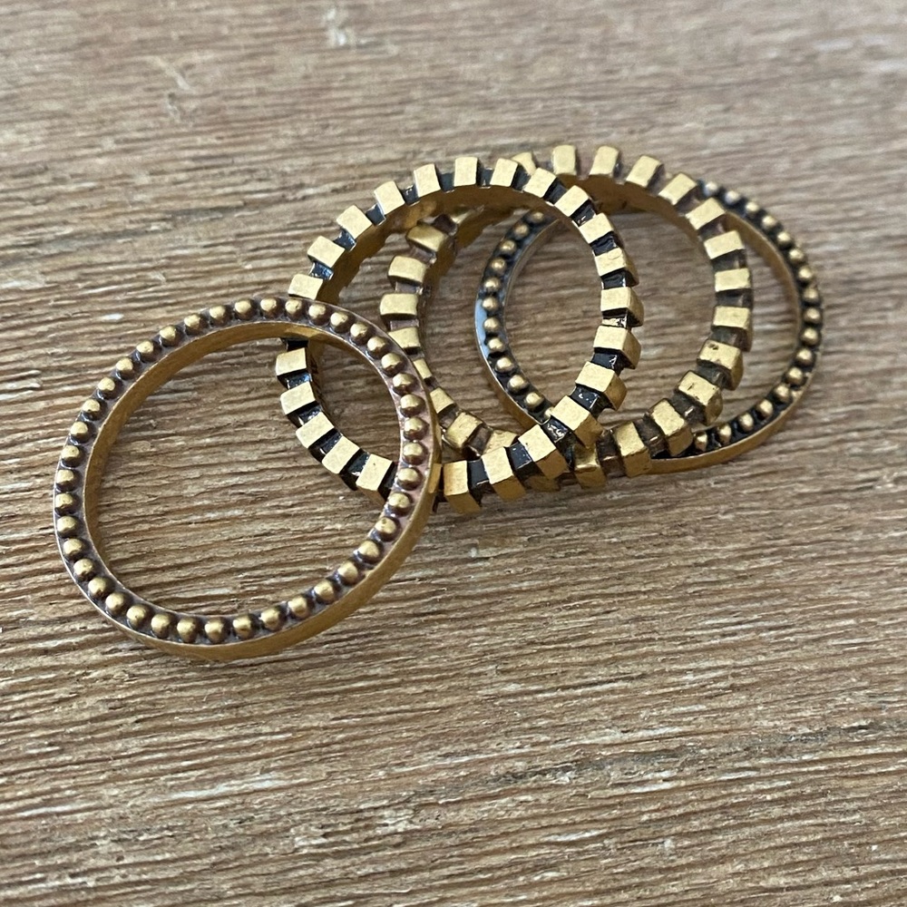 JCrew Stacking Rings set of 4 size 7